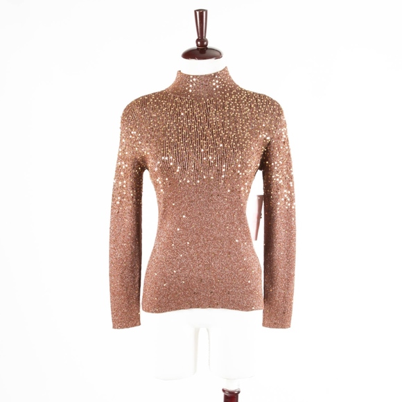 sequin turtleneck sweater